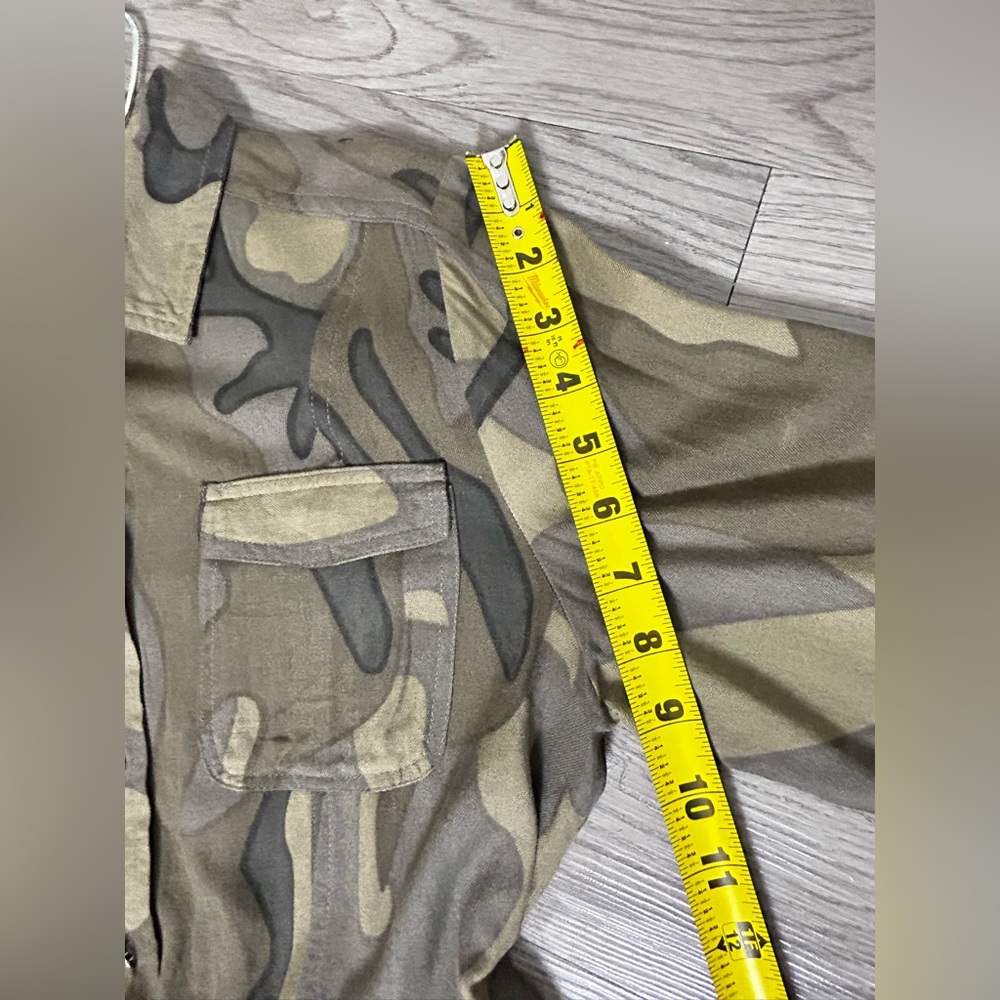 Japna Women’s Small Camo Shirt Dress Long Sleeve Button Front Tie Waist - Picture 13 of 14